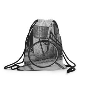 Рюкзак-мешок 3D с принтом Велосипед в Курске, 100% полиэстер | плотность ткани — 200 г/м2, размер — 35 х 45 см; лямки — толстые шнурки, застежка на шнуровке, без карманов и подкладки | bike | байк | велосипед | италия | стиль