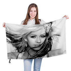 Флаг 3D с принтом Кристина Агилера в Курске, 100% полиэстер | плотность ткани — 95 г/м2, размер — 67 х 109 см. Принт наносится с одной стороны | christina aguilera