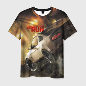 Мужская футболка 3D с принтом NFS в Курске, 100% полиэфир | прямой крой, круглый вырез горловины, длина до линии бедер | need for speed | nfs | the run | авто | нфс