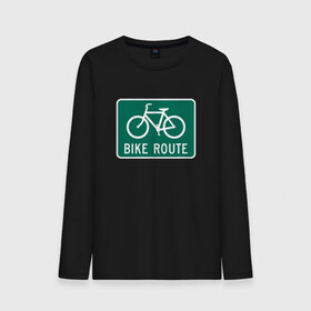 Мужской лонгслив хлопок с принтом Дорога для велосипедистов в Курске, 100% хлопок |  | велосипед | дорожный велосипедный знак знак | спорт | экстрим