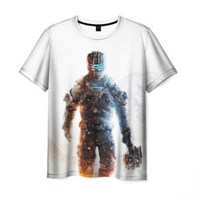 Мужская футболка 3D с принтом Isaac Clark в Курске, 100% полиэфир | прямой крой, круглый вырез горловины, длина до линии бедер | dead | horror | isaac clark | space | игра | космос