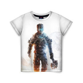Детская футболка 3D с принтом Isaac Clark в Курске, 100% гипоаллергенный полиэфир | прямой крой, круглый вырез горловины, длина до линии бедер, чуть спущенное плечо, ткань немного тянется | dead | horror | isaac clark | space | игра | космос