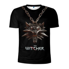 Мужская футболка 3D спортивная с принтом The Witcher в Курске, 100% полиэстер с улучшенными характеристиками | приталенный силуэт, круглая горловина, широкие плечи, сужается к линии бедра | ведьмак