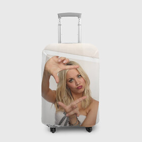 Чехол для чемодана 3D с принтом Кейли Куоко в Курске, 86% полиэфир, 14% спандекс | двустороннее нанесение принта, прорези для ручек и колес | kaley cuoco sweeting | американская актриса | кейли куоко суитинг