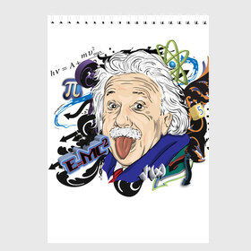 Скетчбук с принтом Einstein в Курске, 100% бумага
 | 48 листов, плотность листов — 100 г/м2, плотность картонной обложки — 250 г/м2. Листы скреплены сверху удобной пружинной спиралью | einstein | emc2 | наука | теория | физика | эйнштейн