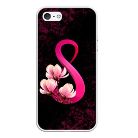 Чехол силиконовый для Телефон Apple iPhone 5/5S с принтом 8 марта в Курске, Силикон | Область печати: задняя сторона чехла, без боковых панелей | 8 марта | женский | международный | подарок | цветы