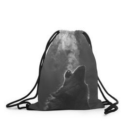 Рюкзак-мешок 3D с принтом Воющий волк в Курске, 100% полиэстер | плотность ткани — 200 г/м2, размер — 35 х 45 см; лямки — толстые шнурки, застежка на шнуровке, без карманов и подкладки | animal
