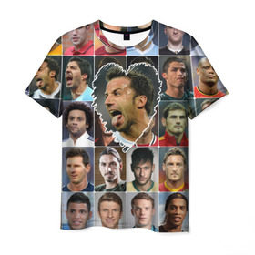 Мужская футболка 3D с принтом Алессандро Дель Пьеро - лучший в Курске, 100% полиэфир | прямой крой, круглый вырез горловины, длина до линии бедер | alessandro del piero | алессандро дель пьеро | лучшие футболисты | любимые игроки | самые крутые | сердце | футбол | я люблю