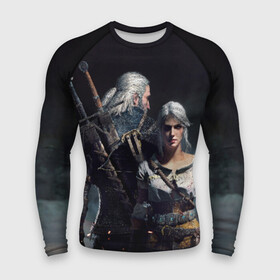 Мужской рашгард 3D с принтом Geralt and Ciri в Курске,  |  | ciri | gerald | roach | wild hunt | witcher | ведьмак | ведьмы | геральд | дикая охота | йен | йеннифер | плотва | цири