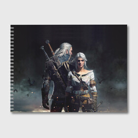 Альбом для рисования с принтом Geralt and Ciri в Курске, 100% бумага
 | матовая бумага, плотность 200 мг. | ciri | gerald | roach | wild hunt | witcher | ведьмак | ведьмы | геральд | дикая охота | йен | йеннифер | плотва | цири
