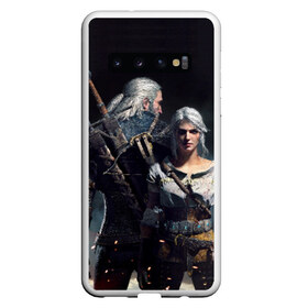 Чехол для Samsung Galaxy S10 с принтом Geralt and Ciri в Курске, Силикон | Область печати: задняя сторона чехла, без боковых панелей | Тематика изображения на принте: ciri | gerald | roach | wild hunt | witcher | ведьмак | ведьмы | геральд | дикая охота | йен | йеннифер | плотва | цири