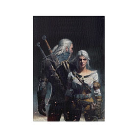 Обложка для паспорта матовая кожа с принтом Geralt and Ciri в Курске, натуральная матовая кожа | размер 19,3 х 13,7 см; прозрачные пластиковые крепления | ciri | gerald | roach | wild hunt | witcher | ведьмак | ведьмы | геральд | дикая охота | йен | йеннифер | плотва | цири