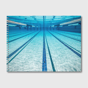 Альбом для рисования с принтом Бассейн в Курске, 100% бумага
 | матовая бумага, плотность 200 мг. | Тематика изображения на принте: плавание | спорт
