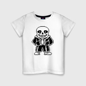 Детская футболка хлопок с принтом Undertale Sans в Курске, 100% хлопок | круглый вырез горловины, полуприлегающий силуэт, длина до линии бедер | 