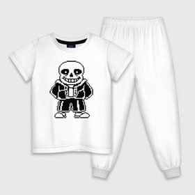 Детская пижама хлопок с принтом Undertale Sans в Курске, 100% хлопок |  брюки и футболка прямого кроя, без карманов, на брюках мягкая резинка на поясе и по низу штанин
 | 
