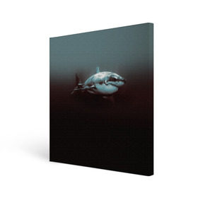 Холст квадратный с принтом Акула в Курске, 100% ПВХ |  | акула | море | хищник