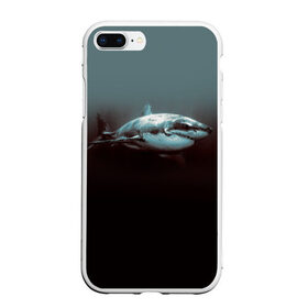 Чехол для iPhone 7Plus/8 Plus матовый с принтом Акула в Курске, Силикон | Область печати: задняя сторона чехла, без боковых панелей | акула | море | хищник