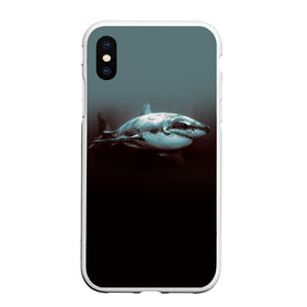 Чехол для iPhone XS Max матовый с принтом Акула в Курске, Силикон | Область печати: задняя сторона чехла, без боковых панелей | акула | море | хищник