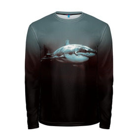Мужской лонгслив 3D с принтом Акула в Курске, 100% полиэстер | длинные рукава, круглый вырез горловины, полуприлегающий силуэт | акула | море | хищник