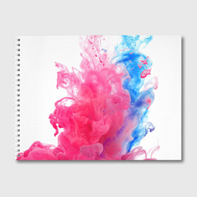 Альбом для рисования с принтом Взрыв красок в Курске, 100% бумага
 | матовая бумага, плотность 200 мг. | Тематика изображения на принте: краски | розовый | яркий