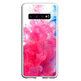 Чехол для Samsung Galaxy S10 с принтом Взрыв красок в Курске, Силикон | Область печати: задняя сторона чехла, без боковых панелей | Тематика изображения на принте: краски | розовый | яркий