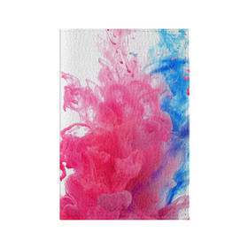 Обложка для паспорта матовая кожа с принтом Взрыв красок в Курске, натуральная матовая кожа | размер 19,3 х 13,7 см; прозрачные пластиковые крепления | Тематика изображения на принте: краски | розовый | яркий
