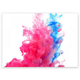 Поздравительная открытка с принтом Взрыв красок в Курске, 100% бумага | плотность бумаги 280 г/м2, матовая, на обратной стороне линовка и место для марки
 | Тематика изображения на принте: краски | розовый | яркий
