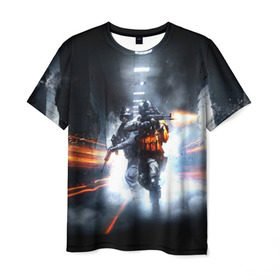 Мужская футболка 3D с принтом Battlefield Hardline в Курске, 100% полиэфир | прямой крой, круглый вырез горловины, длина до линии бедер | Тематика изображения на принте: battlefield | game | hardline | игра