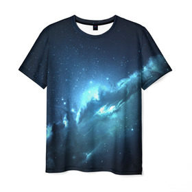 Мужская футболка 3D с принтом Atlantis Nebula в Курске, 100% полиэфир | прямой крой, круглый вырез горловины, длина до линии бедер | вселенная | галактика | звезда | космос | небеса