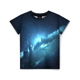 Детская футболка 3D с принтом Atlantis Nebula в Курске, 100% гипоаллергенный полиэфир | прямой крой, круглый вырез горловины, длина до линии бедер, чуть спущенное плечо, ткань немного тянется | вселенная | галактика | звезда | космос | небеса
