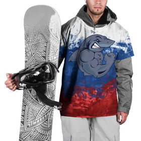 Накидка на куртку 3D с принтом Акула в Курске, 100% полиэстер |  | плавание | россия | русский | спорт