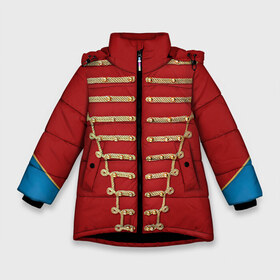 Зимняя куртка для девочек 3D с принтом Пиджак Майкла Джексона в Курске, ткань верха — 100% полиэстер; подклад — 100% полиэстер, утеплитель — 100% полиэстер. | длина ниже бедра, удлиненная спинка, воротник стойка и отстегивающийся капюшон. Есть боковые карманы с листочкой на кнопках, утяжки по низу изделия и внутренний карман на молнии. 

Предусмотрены светоотражающий принт на спинке, радужный светоотражающий элемент на пуллере молнии и на резинке для утяжки. | jackson | michael | джексон | костюм | майкл | одежда | пиджак