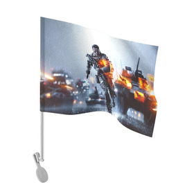 Флаг для автомобиля с принтом Battlefield Multiplayer в Курске, 100% полиэстер | Размер: 30*21 см | battlefield | армия | бой | война | игра | солдат