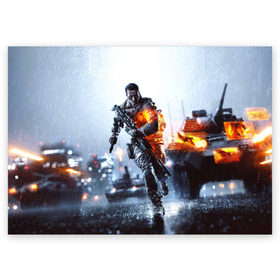 Поздравительная открытка с принтом Battlefield Multiplayer в Курске, 100% бумага | плотность бумаги 280 г/м2, матовая, на обратной стороне линовка и место для марки
 | battlefield | армия | бой | война | игра | солдат
