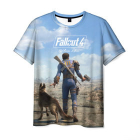 Мужская футболка 3D с принтом Fallout 4 в Курске, 100% полиэфир | прямой крой, круглый вырез горловины, длина до линии бедер | fallout | fallout 4