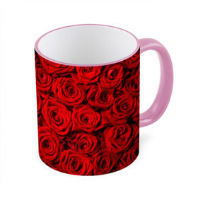 Кружка 3D с принтом Красные розы в Курске, керамика | ёмкость 330 мл | букет | лепесток | роза | розы | цвет | цветок