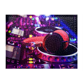 Обложка для студенческого билета с принтом DJ Mix в Курске, натуральная кожа | Размер: 11*8 см; Печать на всей внешней стороне | Тематика изображения на принте: deejay | dj | диджей | музыка | наушники | пульт