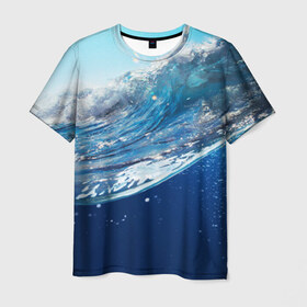 Мужская футболка 3D с принтом Стихия воды в Курске, 100% полиэфир | прямой крой, круглый вырез горловины, длина до линии бедер | вода | волна | жидкость | море | океан | стихия