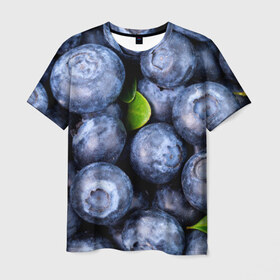 Мужская футболка 3D с принтом Черника в Курске, 100% полиэфир | прямой крой, круглый вырез горловины, длина до линии бедер | дерево | куст | природа | черника | ягода