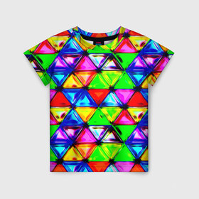 Детская футболка 3D с принтом Треугольник в Курске, 100% гипоаллергенный полиэфир | прямой крой, круглый вырез горловины, длина до линии бедер, чуть спущенное плечо, ткань немного тянется | абстракции | мозаика | прикольные | текстуры | треугольник