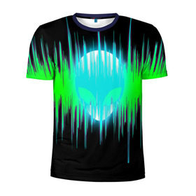 Мужская футболка 3D спортивная с принтом Alien в Курске, 100% полиэстер с улучшенными характеристиками | приталенный силуэт, круглая горловина, широкие плечи, сужается к линии бедра | alien | звук | инопланетянин | клуб | музыка | пришелец
