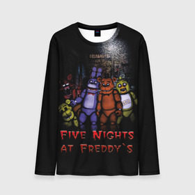 Мужской лонгслив 3D с принтом Five Nights At Freddy`s в Курске, 100% полиэстер | длинные рукава, круглый вырез горловины, полуприлегающий силуэт | five nights at freddys | five nights at freddys по мотивам игрыfreddy | игры | мишка | фнаф | фредди