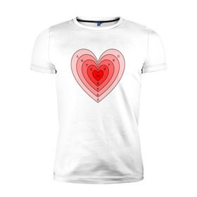 Мужская футболка премиум с принтом Сердце-мишень в Курске, 92% хлопок, 8% лайкра | приталенный силуэт, круглый вырез ворота, длина до линии бедра, короткий рукав | 14 февраля | любовь | мишень | сердце