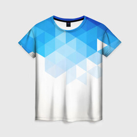 Женская футболка 3D с принтом Falling skies в Курске, 100% полиэфир ( синтетическое хлопкоподобное полотно) | прямой крой, круглый вырез горловины, длина до линии бедер | sky polygon