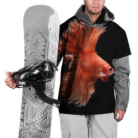 Накидка на куртку 3D с принтом Бойцовая рыбка в Курске, 100% полиэстер |  | аквариумная | бойцовая | красивый | плавники | рыба | рыбка | хвост | япаонская