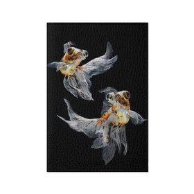 Обложка для паспорта матовая кожа с принтом Бойцовая рыбка в Курске, натуральная матовая кожа | размер 19,3 х 13,7 см; прозрачные пластиковые крепления | аквариумная | бойцовая | красивый | плавники | рыба | рыбка | хвост | япаонская
