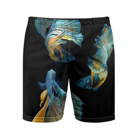 Мужские шорты 3D спортивные с принтом Бойцовая рыбка в Курске,  |  | аквариумная | бойцовая | красивый | плавники | рыба | рыбка | хвост | япаонская