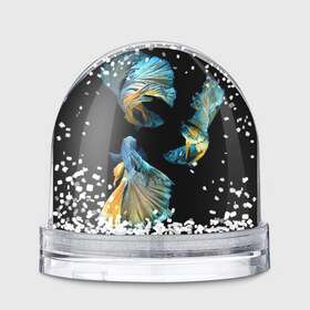 Водяной шар с принтом Бойцовая рыбка в Курске, Пластик | Изображение внутри шара печатается на глянцевой фотобумаге с двух сторон | аквариумная | бойцовая | красивый | плавники | рыба | рыбка | хвост | япаонская