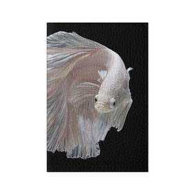 Обложка для паспорта матовая кожа с принтом Бойцовая рыбка в Курске, натуральная матовая кожа | размер 19,3 х 13,7 см; прозрачные пластиковые крепления | аквариумная | бойцовая | красивый | плавники | рыба | рыбка | хвост | япаонская