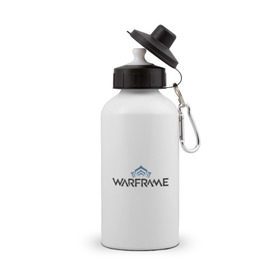 Бутылка спортивная с принтом Warframe logo в Курске, металл | емкость — 500 мл, в комплекте две пластиковые крышки и карабин для крепления | Тематика изображения на принте: game | logo | online game | warframe